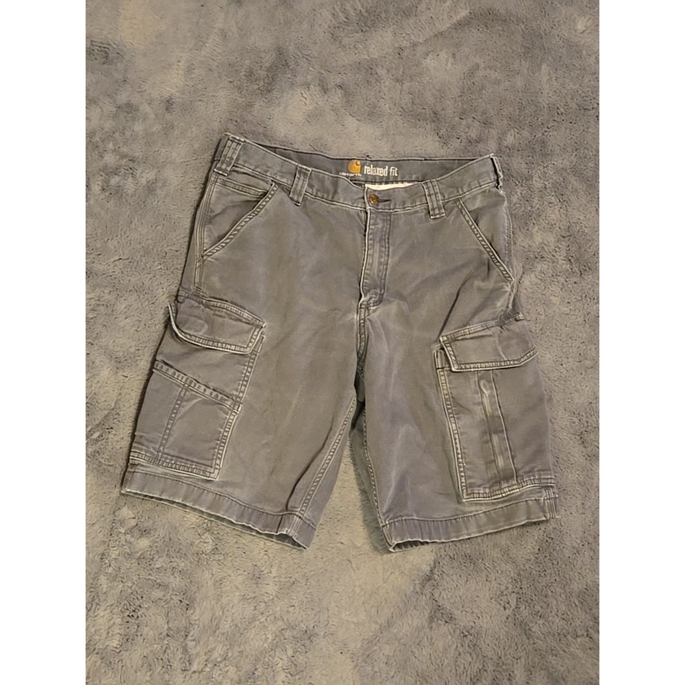 Carhartt Men's Size 32 Gray Relaxed Fit Cargo Shorts Canvas Work Outdoor Rugged